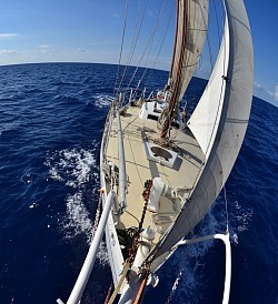 Belouga - 10,5 m - ketch acier 1976  solide, rustique et  un tour du monde au compteur